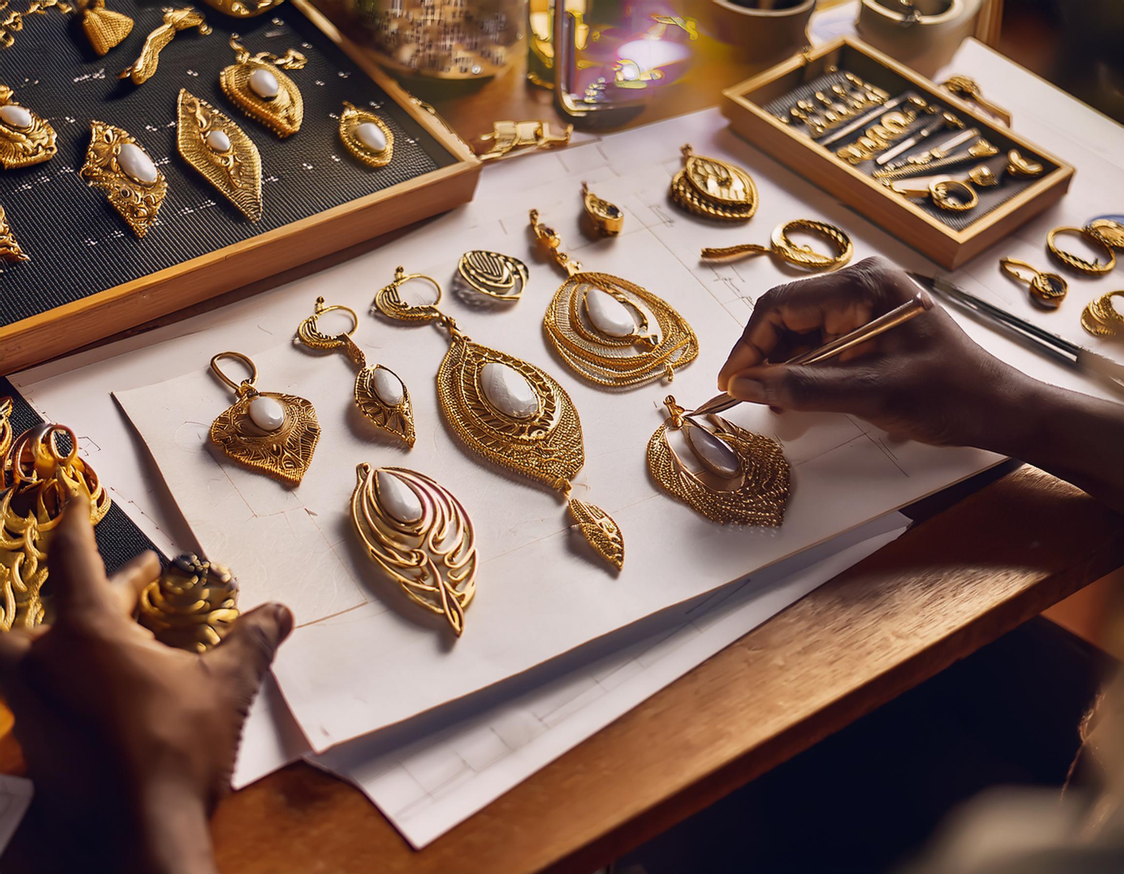 Generate an image depicting the customization process for gold jewelry (2)