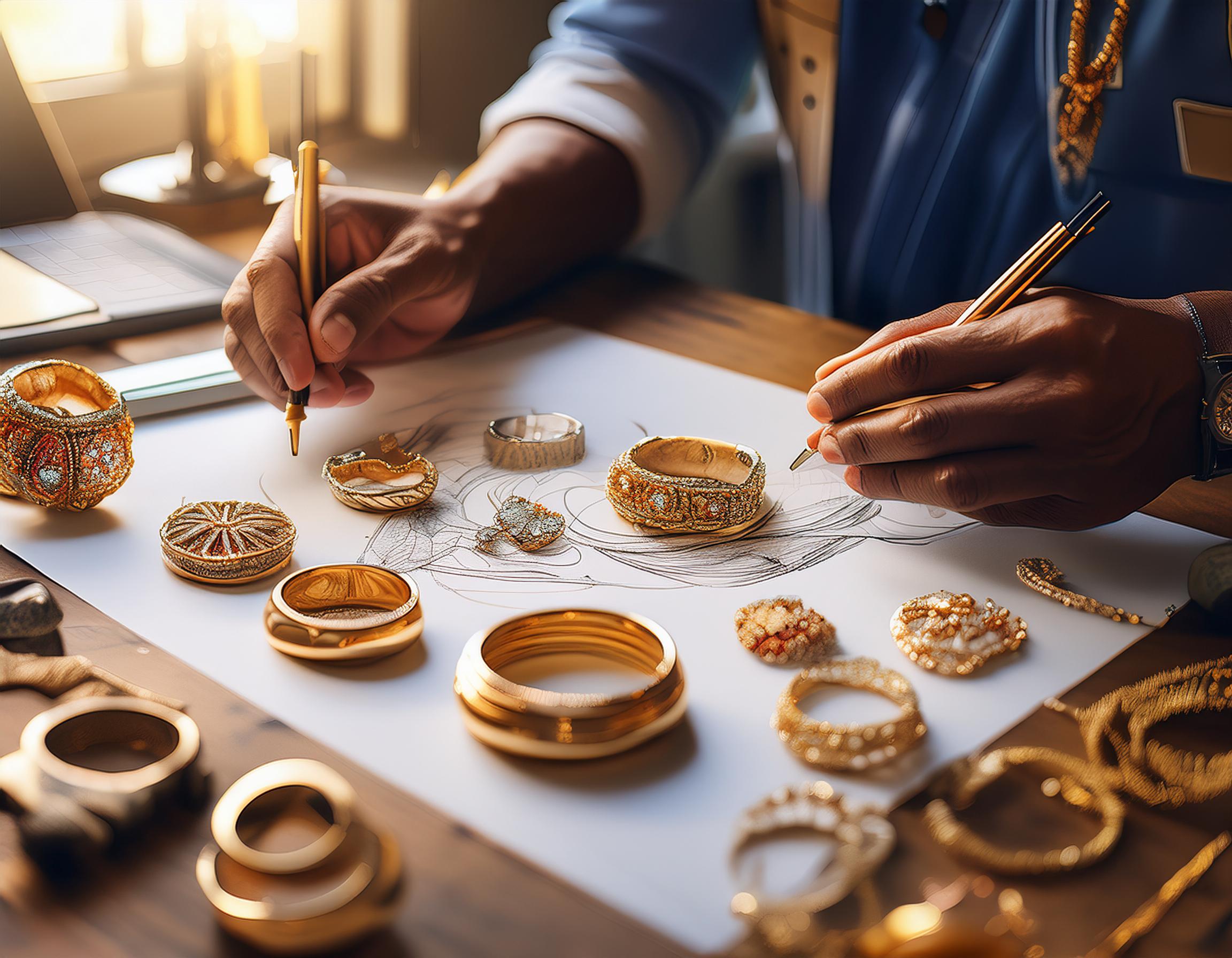 Generate an image depicting the customization process for gold jewelry (3)